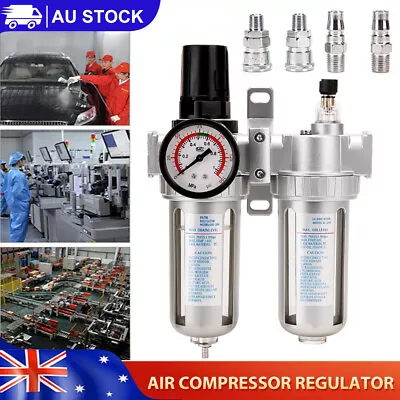 Air Compressor Regulator Moisture Oil Water Trap Lubricator Mount Fitting Filter • $27.49