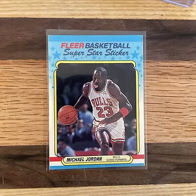 1988 Fleer #7 MICHAEL JORDAN Super-Star Sticker!🏀Greatest Player In NBA Hist. • $23