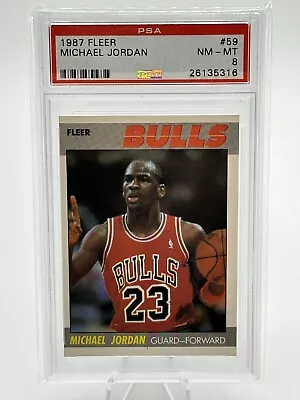 1987-88 Fleer Set-Break # 59 Michael Jordan PSA 8 NM-MT • $475