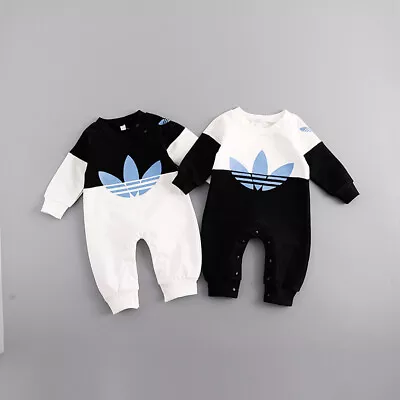 Newborn Baby Infant Boy Girl Geometric Romper Jumpsuit Bodysuit Clothes Outfits • £11.99