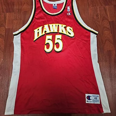 Vintage NBA Atlanta Hawks Dikembe Mutombo Champion Jersey Men’s Size Large 48 • $100