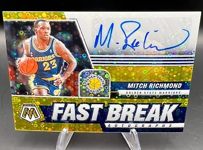 2020-21 Mosaic Fast Break Mitch Richmond GOLD Disco Prizm Auto /10 SSP Warriors • $64.99