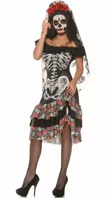 Day Of The Dead Women's Mexican Fancy Dress Costume - Genuine Underwraps - New • $98.99