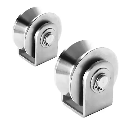 $24.99 • Buy GLEEJON 2 Inch Stainless Steel V Groove Pulley Wheel, 2PCS Heavy Duty Caster 