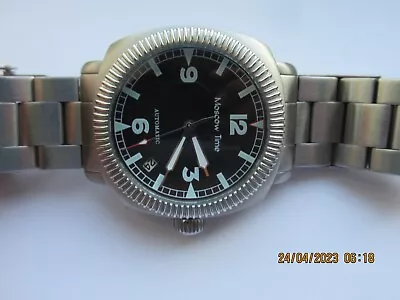 Moscow Time Automatic Military Look Display Back Date 2 Natos 42mm Case 50m Vgc • £117.99
