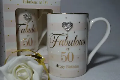 50TH BIRTHDAY GIFT Ladies 50th Birthday Gift China Mug 50th Birthday Present • £7.95