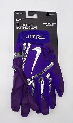 Nike Trout Elite Batting Gloves Court Purple/Chrome Men's XL • $40.45