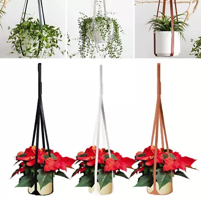 29 Inch Planter Flower Pot Hanging Holder Leather Plant Hanger Home Garden Decor • £6.99