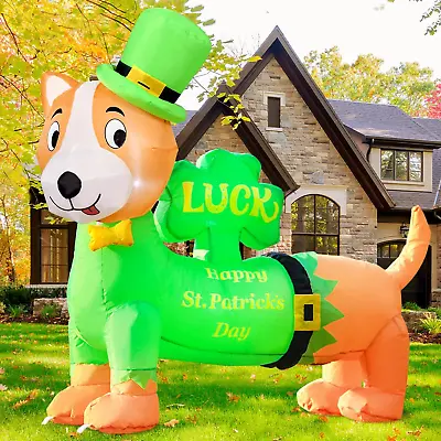 St. Patricks Day Inflatable Decorations 4Ft Cute Dog Dachshund Blow Up Lucky Da • $55.21