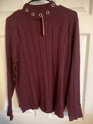 NWT!!! BELLINI 3X Grommet Mock Neck Sweater Maroon • $25.99