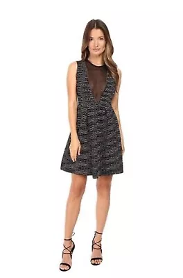 M Missoni 166484 Womens Space Dye Sleeveless Fit & Flare Dress Black Size 40 • $157.50