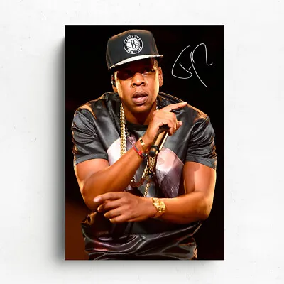 Jay Z Signed Canvas Poster Print Frame Eminem Biggie Scott Music Memorabilia • $149.99