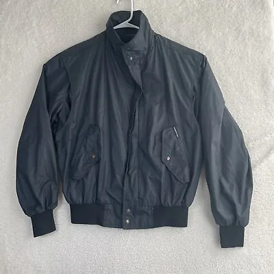 Members Only Bomber Jacket Mens Sz 40 Large Black Full Zip Pockets Lined READ • $19.99