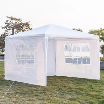 3x3M Party Gazebo Canopy Garden BBQ Outdoor Tent Camping Patio Awning W/ 3 Walls • £37.95