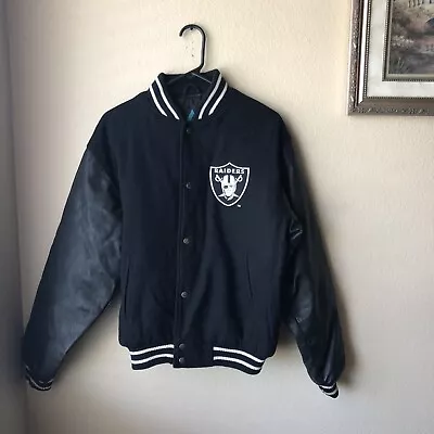 Vintage Oakland Raiders Leather Varsity Jacket Logo Athletic Men’s Small GUC NFL • $159.51