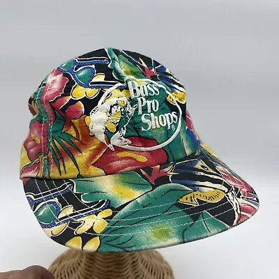 Vintage Hawaiian Print Bass Pro Shops Trucker SnapBack Cap Hat Floral USA Fish • $19.99