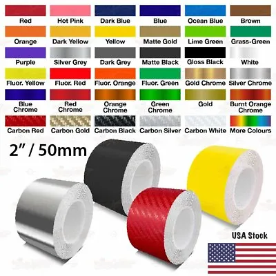 $17.95 • Buy 2  Roll Vinyl Pinstriping Pin Stripe Solid Line Car Trim Tape Decal Sticker 50mm