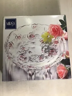 Bella Rose Pink Frost Platter By MIKASA New - With Box • $45