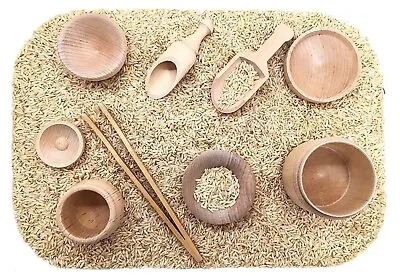 SimplytoPlay Sensory Bin Tools Montessori Toys For Toddlers Waldorf Toys Wood • $21.50