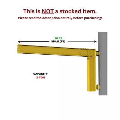 Gorbel Cantilever Jib Crane - 2 Ton Capacity Span 10 Ft Wall Mounted • $3505