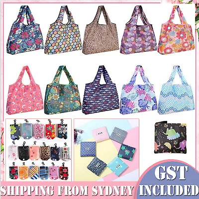$5.99 • Buy 4 Sizes Reusable Foldable Recycle Grocery Shopping Carry Bags Tote Handbags Eco 