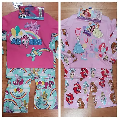 Girls 3 Piece Flannelette Pyjama Set Disney Princess & My Little Pony • $11.74