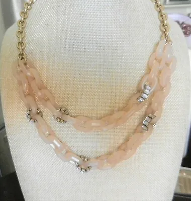 New NWT J. Crew Lucite & Pave Chain Link Layered Necklace 100% Auth • $12.95