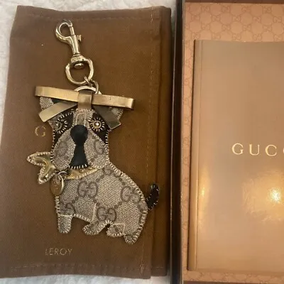 GUCCI Key Holder Key Ring Chain Bag Charm AUTH Vintage Wrench Bulldog LEROY Used • $155