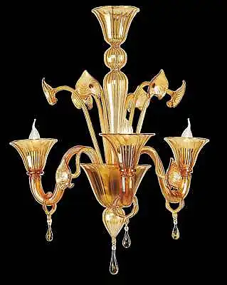 Chandelier Venetian From Ceiling Glass Of Murano Handmade IN Italy 3 Lights • $1560.82