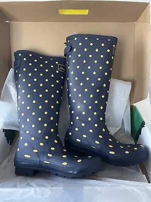 £45 • Buy Joules Women Printed Wellies With Adjustable Back Gusset - 9