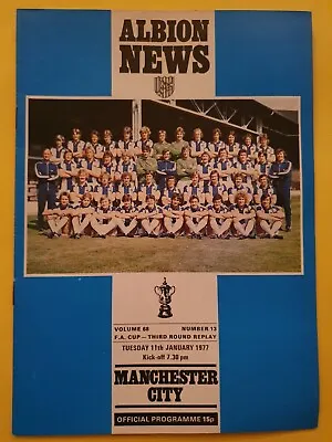 11/1/1977 West Bromwich Albion V Manchester City Football Programme; FA Cup • £1.20