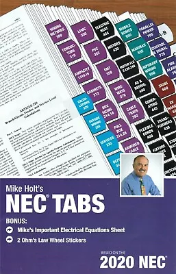 2020 Mike Holt's NEC Tabs (Color Coded) With 2 Ohm's Law Stickers Pamphlet • $33.98