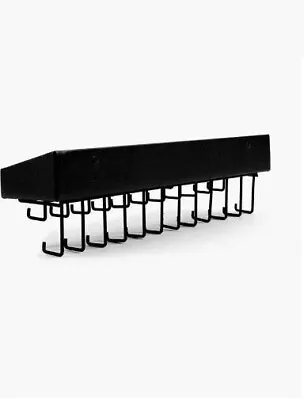 Wall Mounted Necklace Bracelet Jewellery Hanger Organizer Shelf 23 Hooks Black • $63