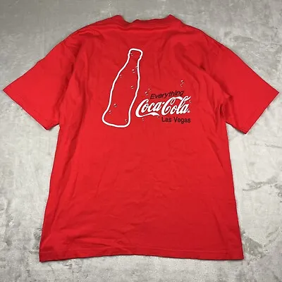 Vintage Enjoy Coca-Cola Las Veags Red T Shirt Mens Large Soda Drink • $11.99