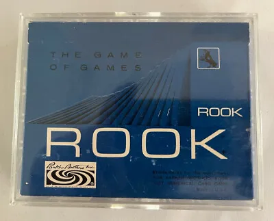 Vintage 1964 Blue Rook Card Game Rule Book & Clear Case Parker Brothers - VG++ • $24.95