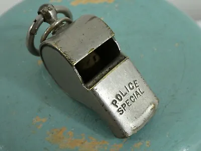 Police Special Traffic Blowing Whistle 2 Rings Military Vintage Metal WORKS Old • $19.99