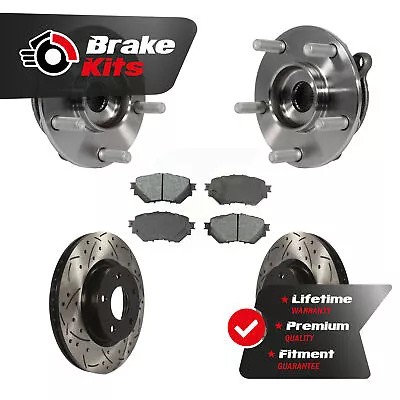 Front Hub Bearing Coat Drill Slot Brake Rotor Pad Kit For 2014-2018 Mazda 3 2.5L • $206.77