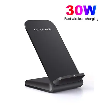 30W Fast Wireless Charger Stand Dock For Apple IPhone Samsung Android Phone UK • £9.99