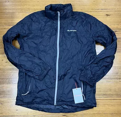 Macpac Pack-It Black Rain Zip Up Unisex Jacket New With Tags Size M • $69.99