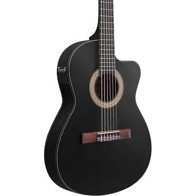 Ibanez GA5MHTCE Thinline Classical Acoustic-Electric Guitar Weathered Black • $279.99