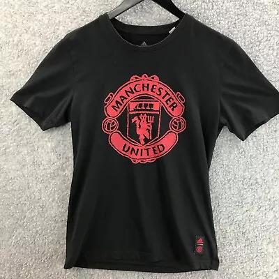 Adidas Manchester United T Shirt Mens Size Small Black Graphic Logo Man Utd • £4.99