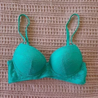 Bras N Things Size 10B Green Lace Underwire Bra • $18