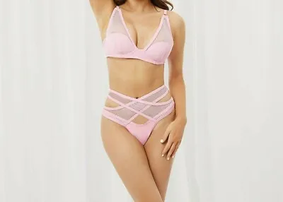 £22.99 • Buy Womens Bluebella Bikini Bottoms & Underwired Plunge Bikini Top Size 8 Pink Sexy