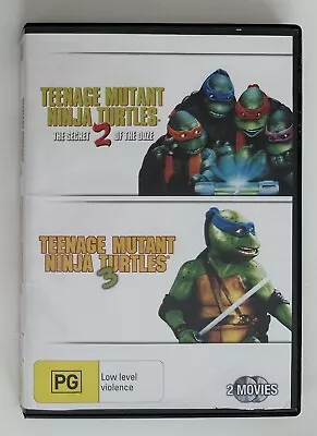 Teenage Mutant Ninja Turtles 2 & 3 (2 Disc DVD) Region 4 TMNT Secret Ooze VGC • $9.95