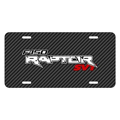 $45.99 • Buy Ford F-150 Raptor SVT Black Carbon Fiber Texture Graphic UV Metal License Plate