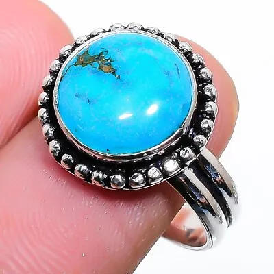 $8.99 • Buy Sleeping Turquoise Handmade Gemstone 925 Sterling Silver Jewelry Ring 7.5 V929