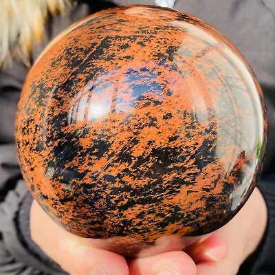 Natural Red Mahogany Obsidian Quartz Crystal Sphere Ball Healing 1520g • $0.99