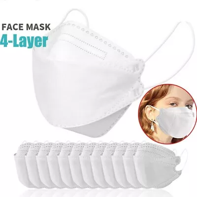 100PCS 4D Adult Face Mask Protective Cover Mouse Mask 4-Layer - White Colour • $19.50