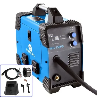 £119.99 • Buy Mig 130a Inverter Dc Gasless Welder Flux Core Wire No Gas Welding Machine Kit