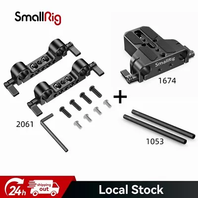 SmallRig Baseplate With Dual 15mm Rod Rail 1674 + 15mm Rods 1053+15mm Rods Clamp • £47.90